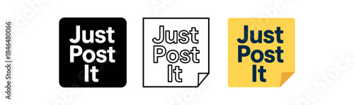 lettering three text only designs with phrase just post it