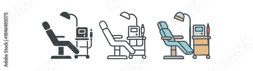 microneedling treatment room chair lamp and microneedling unit cart