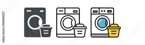 everyday home errands washing machine with laundry basket beside