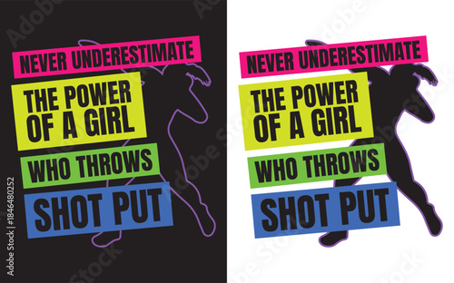 Motivational quote about female shot put athlete on