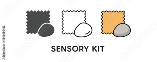 sensory kit soft fabric and smooth stone