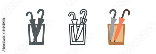 everyday home errands umbrella stand with two umbrellas