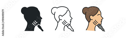 radiofrequency facial patient profile receiving jawline RF treatment