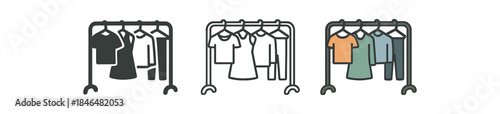 wardrobe capsule rail with few hangers and clothes