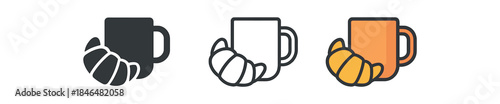 morning routine breakfast croissant and mug