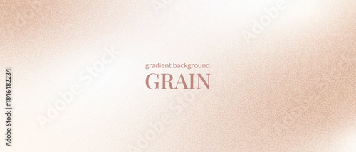 Grain textured peach beige gradient. Neutral warm pastel grainy noise gradation. Light creamy face powder colours gradient background. Vector soft beige backdrop. Subtle gritty gradation bg.