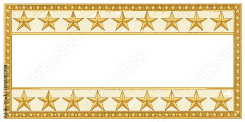 Golden star frame for certificates, awards, and recognition with elegant design