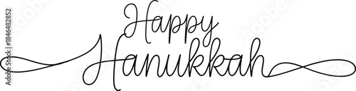 Happy Hanukkah Script Text Vector lettering  illustration icon silhouette