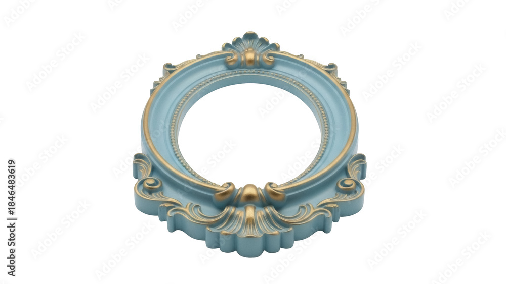 Obraz premium Isolated empty ornate picture frame for wall decor, home improvement and design projects