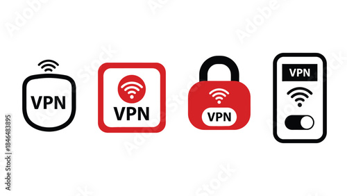 VPN security icons for online protection