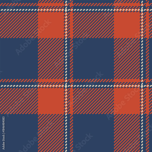 Proud fabric textile vector, fuzzy background tartan pattern. Baby check texture seamless plaid in blue and red colors.