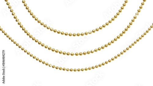 gold necklace on white background