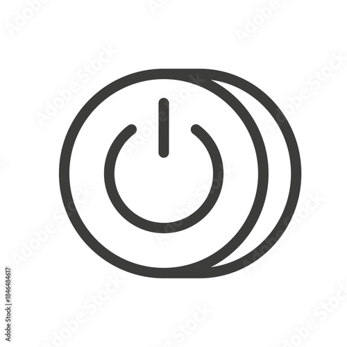 Isometric power button. Line icon. Vector illustration.