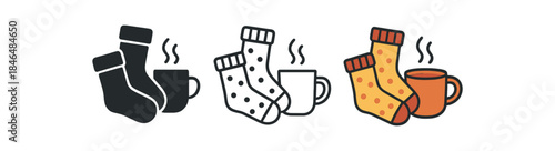 evening routine cozy socks and cup of cocoa