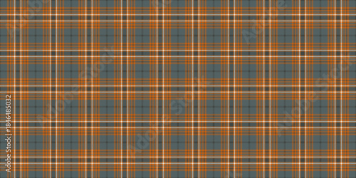 Old-fashioned background vector texture, place check tartan pattern. Autumn textile fabric seamless plaid in orange and pastel colors.