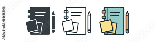 journaling desk sticky notes and planner