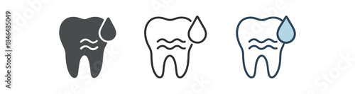 dental care tooth sensitivity sign cold droplet and wave lines