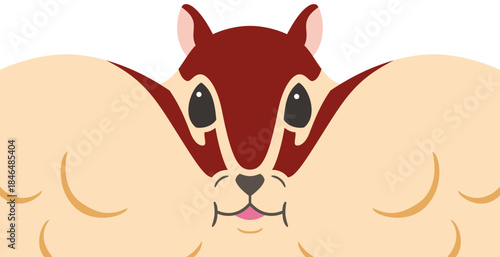 頬袋にドングリを貯めるシマリス　イラスト素材