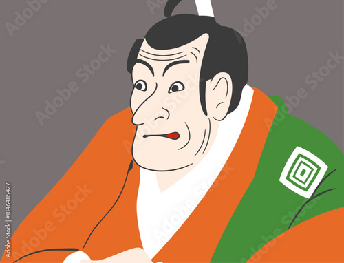 東洲斎写楽の浮世絵より市川鰕蔵の竹村定之進