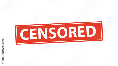 Censored stamp on white background