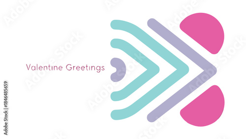 Minimal card style valentine greetings with abstract design