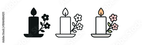 seasonal comfort spring candle with blooming flower branch