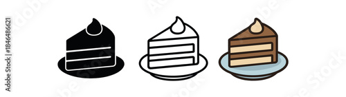 food slice of layer cake on plate