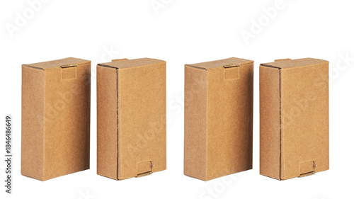 Small brown cardboard box on a transparent background.