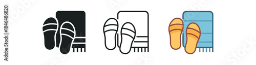 seasonal comfort summer open sandals beside towel