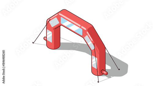 Isometric inflatable arch for outdoor events and races