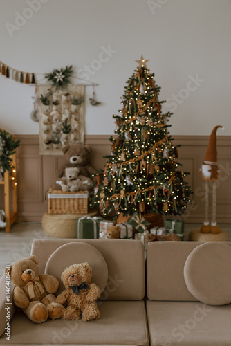 Cozy Christmas Living Room Interior