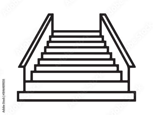 Stairs to the sky. Silhouette of a stair. 