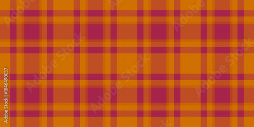Glamour vector background plaid, scottish texture seamless check. Scrap textile fabric pattern tartan in orange and red colors.