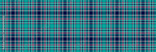 Us plaid fabric pattern, choice vector texture seamless. Part check background textile tartan in dark and neon teal colors.
