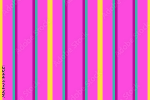 Endless background textile texture, popular vertical stripe vector. Infinity lines fabric pattern seamless in pink and teal colors.