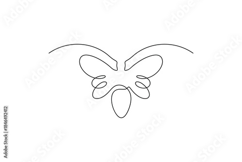 Minimalist bee continuous one line art drawing simple abstract flying insect design