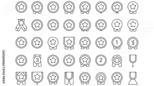  line icons is presented on a white background, all adhering to a consistent, simple outline style.