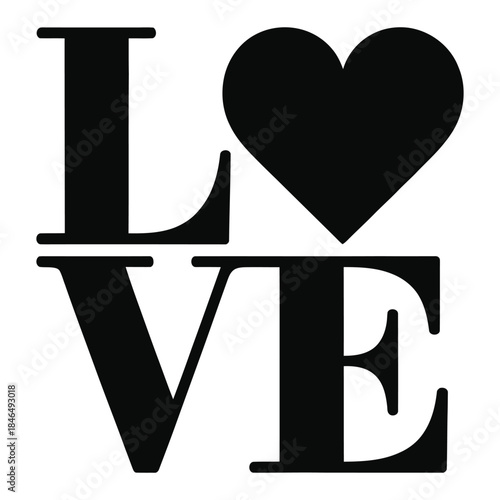 A captivating and emotive design, black love typography, with a heart shape symbolizing affection and warmth, creating a powerful visual statement on a pristine white background