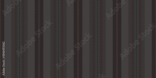 Sool vector texture seamless, ribbon fabric pattern textile. Gtationary background lines vertical stripe in grey and black colors.