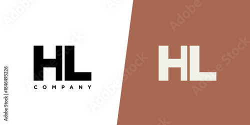 Letter H and L, HL logo design template. Minimal monogram initial based logotype.