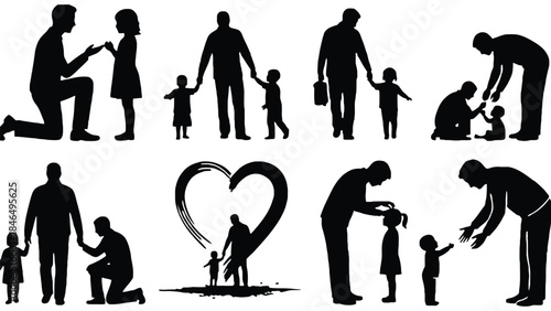 Heartwarming father child moments in silhouette