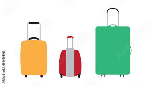 Colorful luggage set for travel adventures