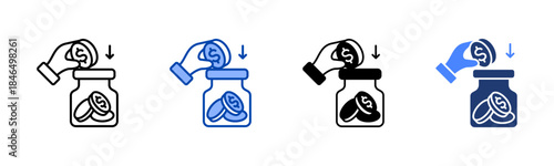 Savings icon set multiple style collection