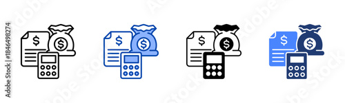 Budget icon set multiple style collection