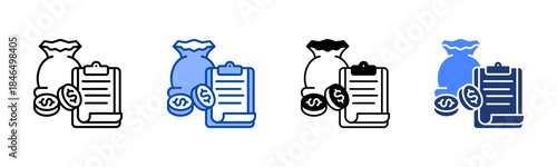 Planning icon set multiple style collection