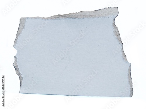 Torn paper border with irregular ripped edges on white. Isolated paper tear texture for design use.