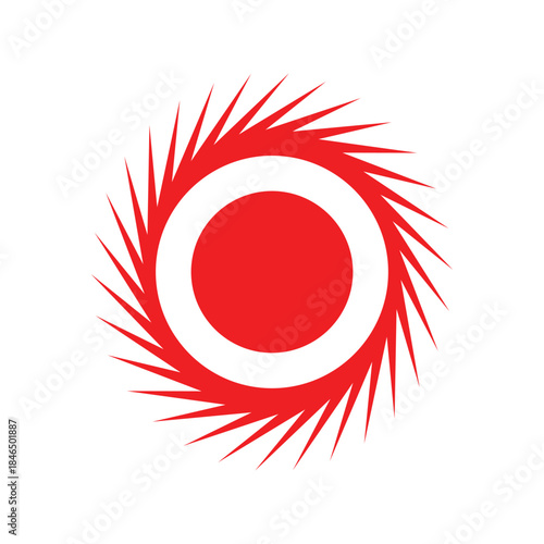 Abstract Red Spiral Circle Logo – Dynamic Swirl Geometric Icon Design