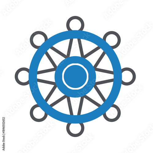 Dharma Wheel Vector icon which can easily modify or edit