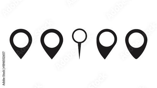 Collection of modern map pin icons for navigation and location