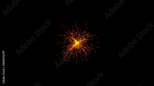 Wallpaper Mural Golden particle sparkles explosion, fireworks burst isolated on black background withFireworks display celebration Torontodigital.ca